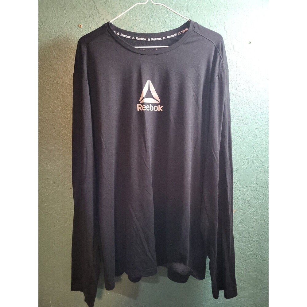 Reebok Mens/women's Black Gray Long Sleeve Performance Crew Active Shirt Sz 2xl